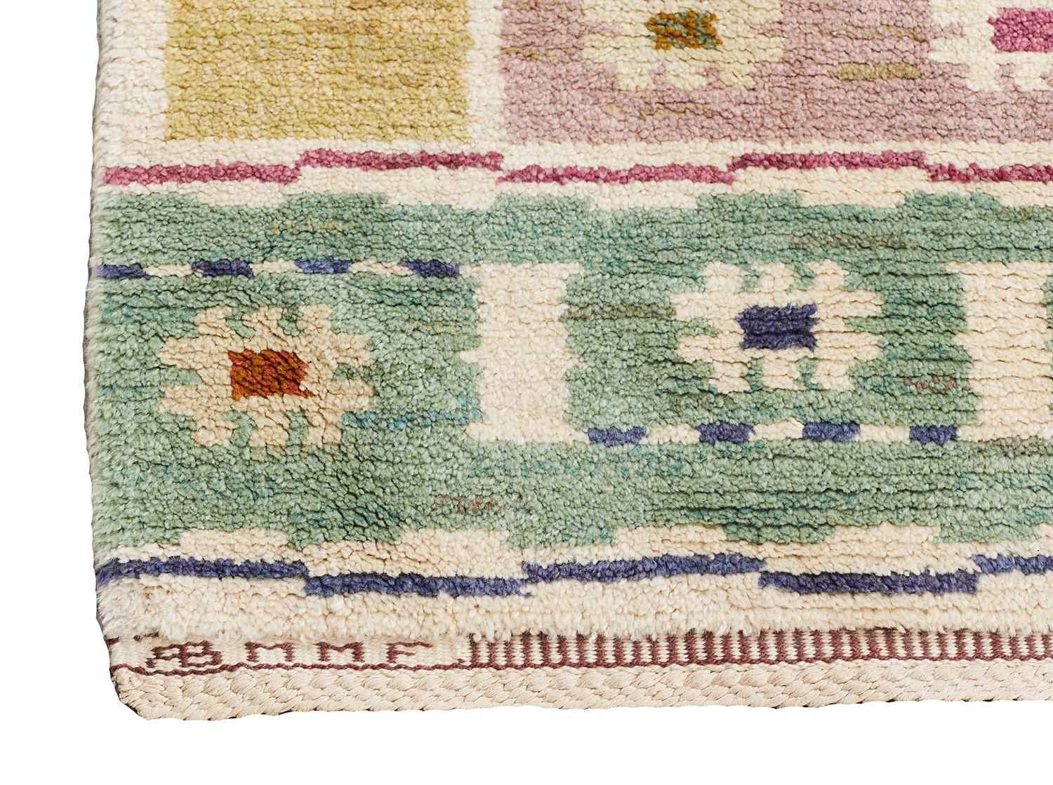 Hand-Woven Swedish Vintage Pile Rug Ängarna by Märta Måås-fjetterström, Mid-20th Century