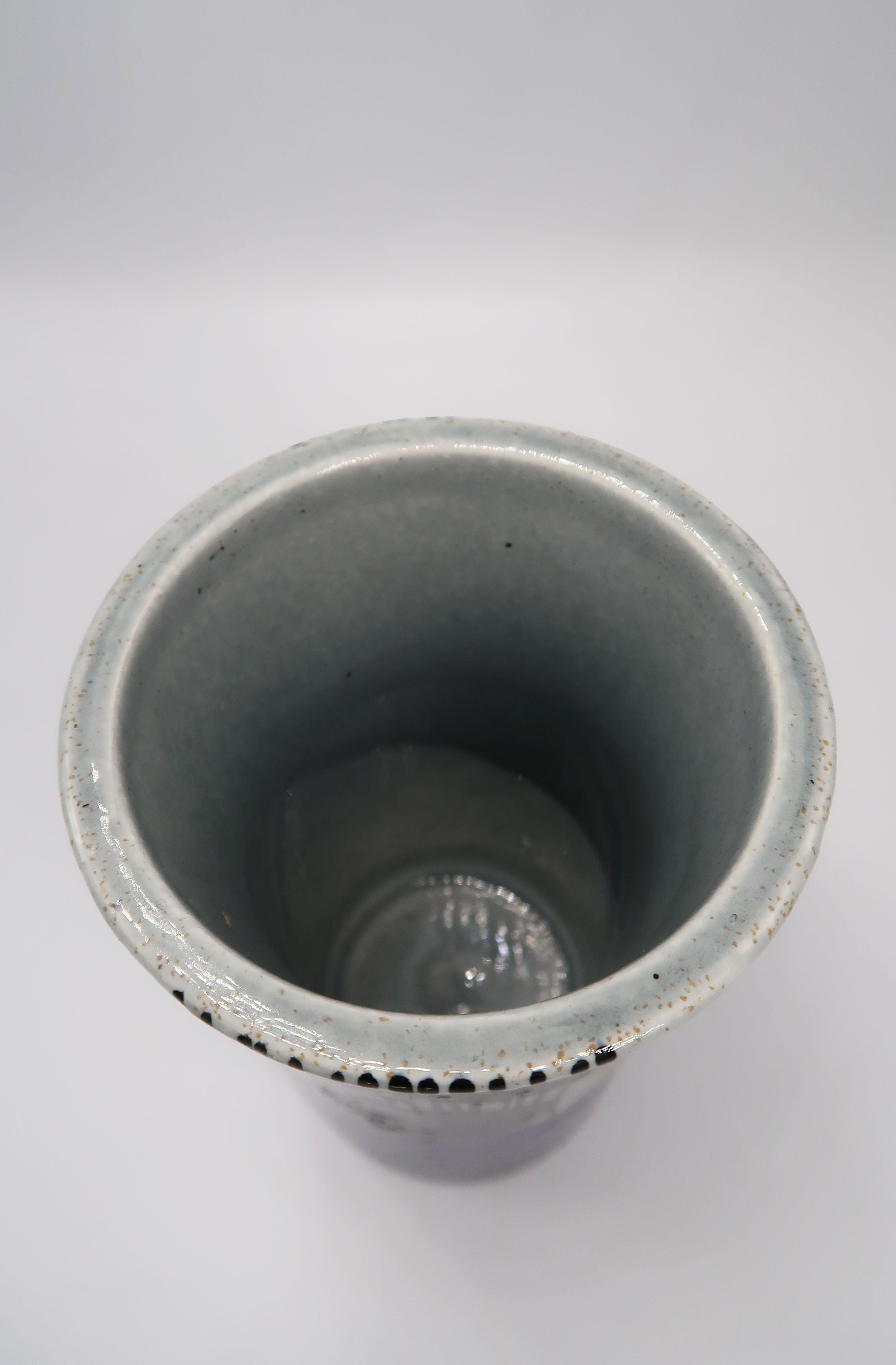 Swedish Vintage Rörstrand Ceramic Blue, Grey Vase by Olle Alberius, 1960s 1