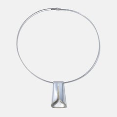 Swedish Vintage Silver and 18k Gold Neck Ring by Manfred Chevrell