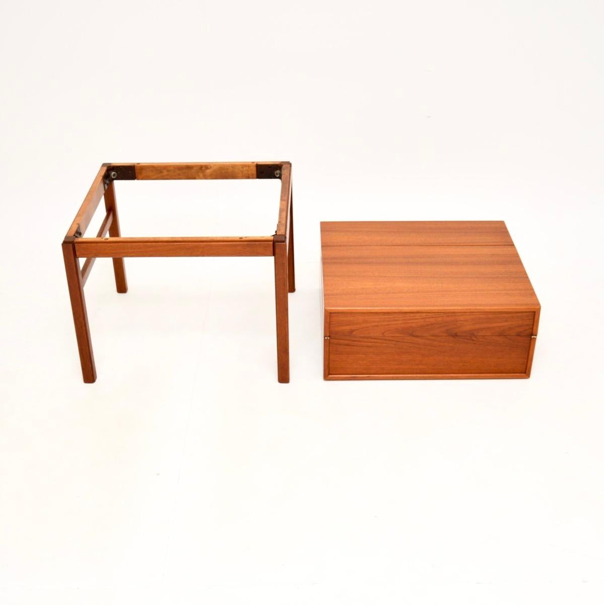 Caja de trabajo / mesa auxiliar de teca sueca vintage de Sven Engstrom y Gunnar Myrstrand en venta 5