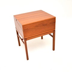 Swedish Vintage Teak Work Box / Side Table by Sven Engstrom and Gunnar Myrstrand