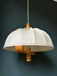 Vintage Swedish Textile Dome Pendant, 1960s
