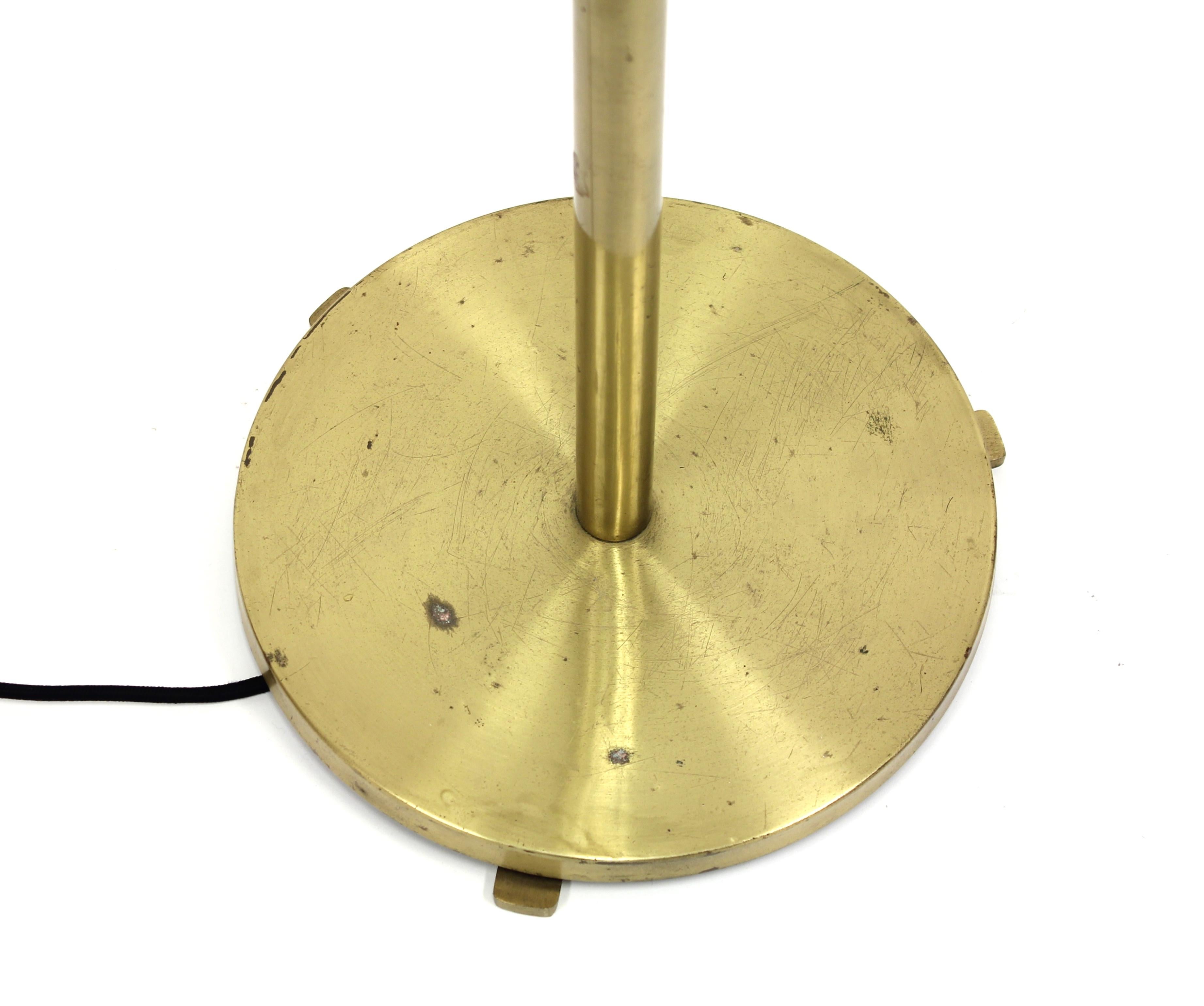 Swedish Vintage Three-Light Brass Floor Lamp, 1940s 4