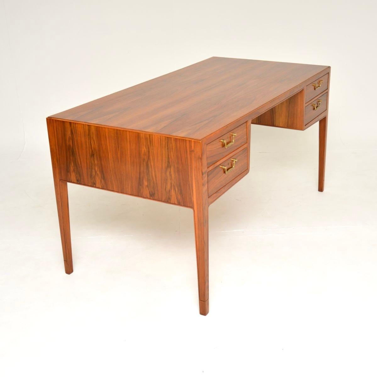 Mid-20th Century Swedish Vintage Walnut Desk For Sale