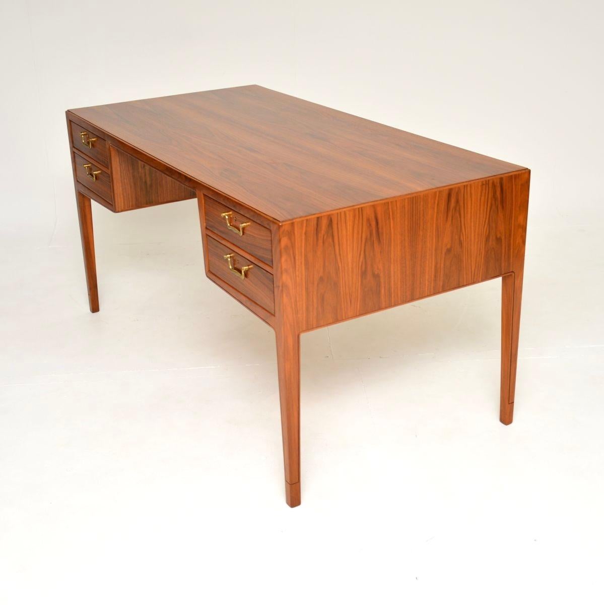 Swedish Vintage Walnut Desk For Sale 1