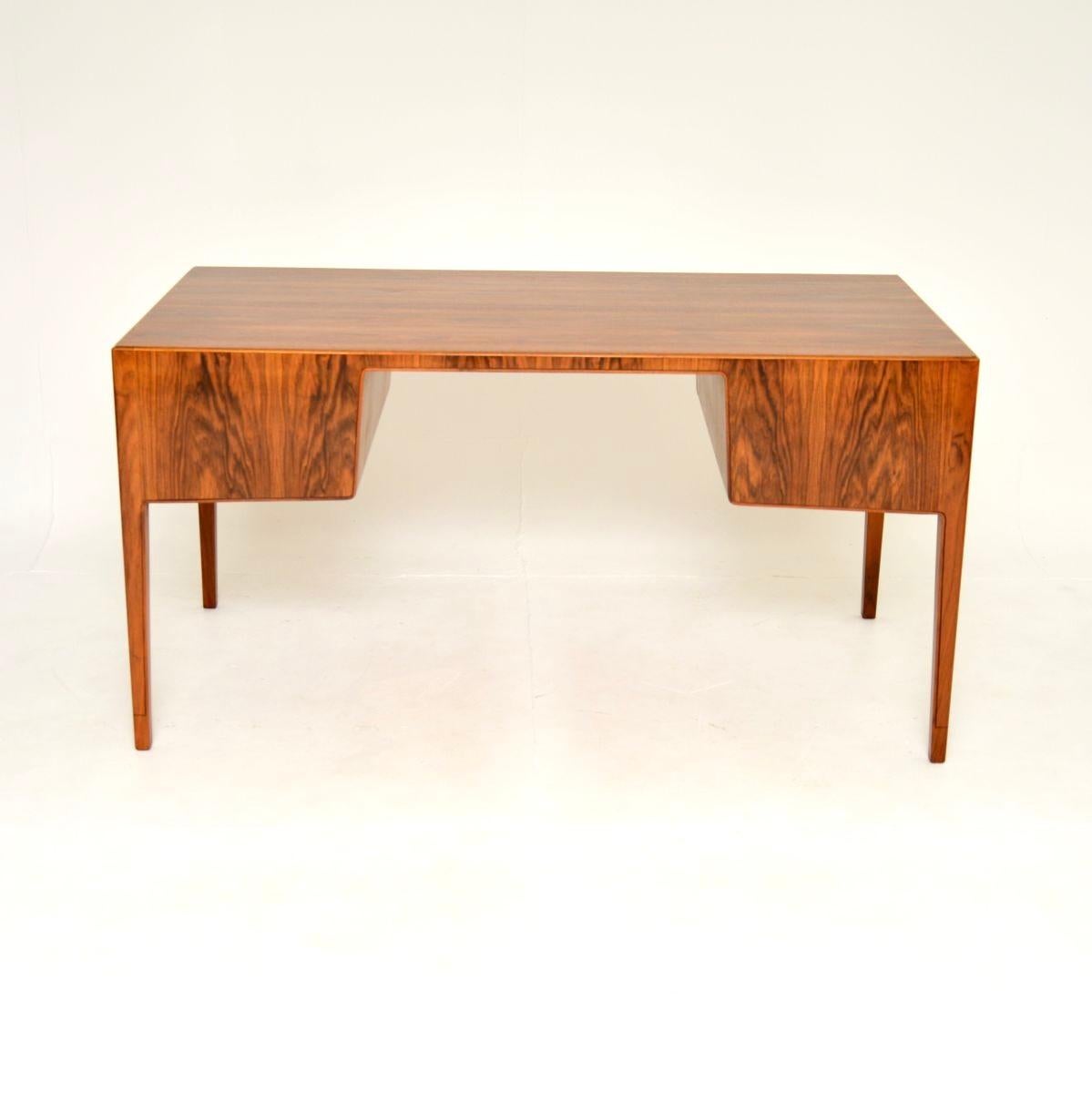 Swedish Vintage Walnut Desk For Sale 3