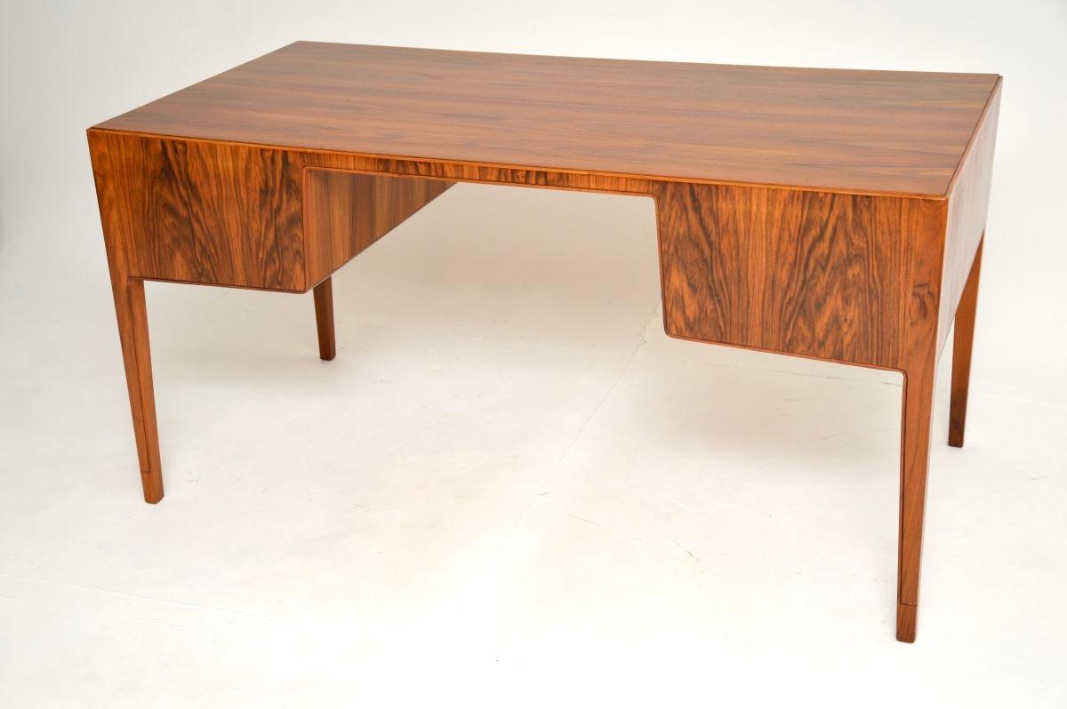 Swedish Vintage Walnut Desk For Sale 4