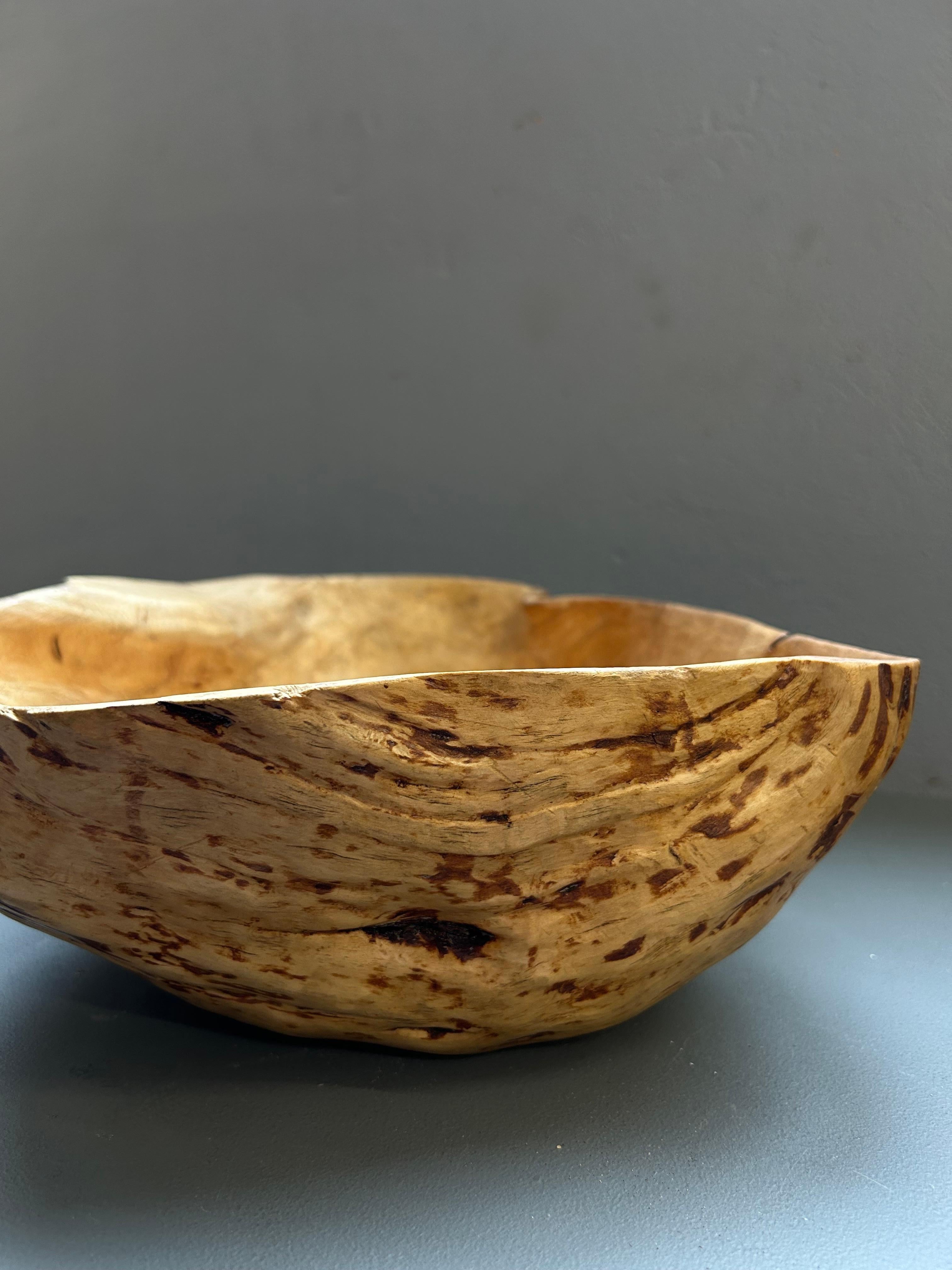 Hand-Carved Swedish wabi sabi organic shaped root bowl early 1900’s