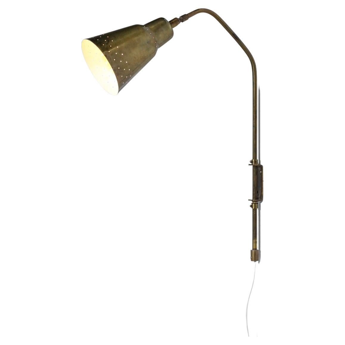 Swedish wall bracket Bergboms brass perforated adjustable