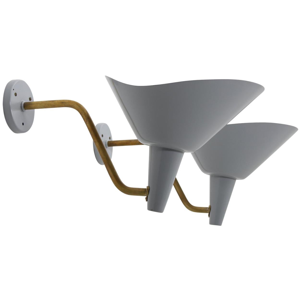 Swedish Wall Lamp in Brass and Metal by Hans Bergström for Ateljé Lyktan