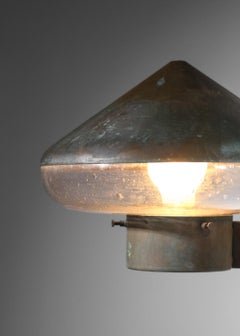 Swedish wall lamp in glass and green patina copper from the 1960s