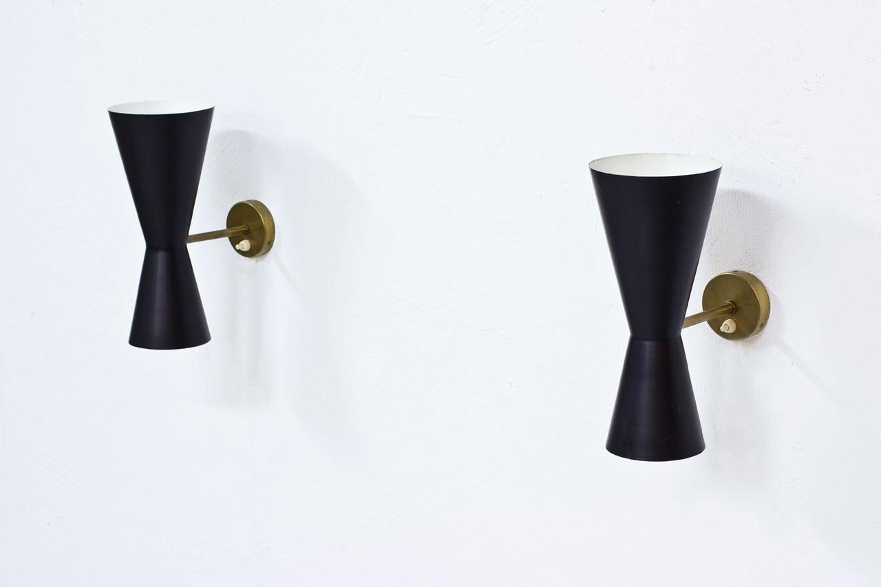 20th Century Swedish Wall Lamps by Alf Svensson for Bergboms, 1950s