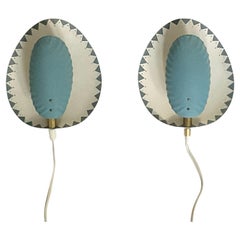 Swedish Wall Lamps of Painted and Pierced Metal, Mid-20th Century