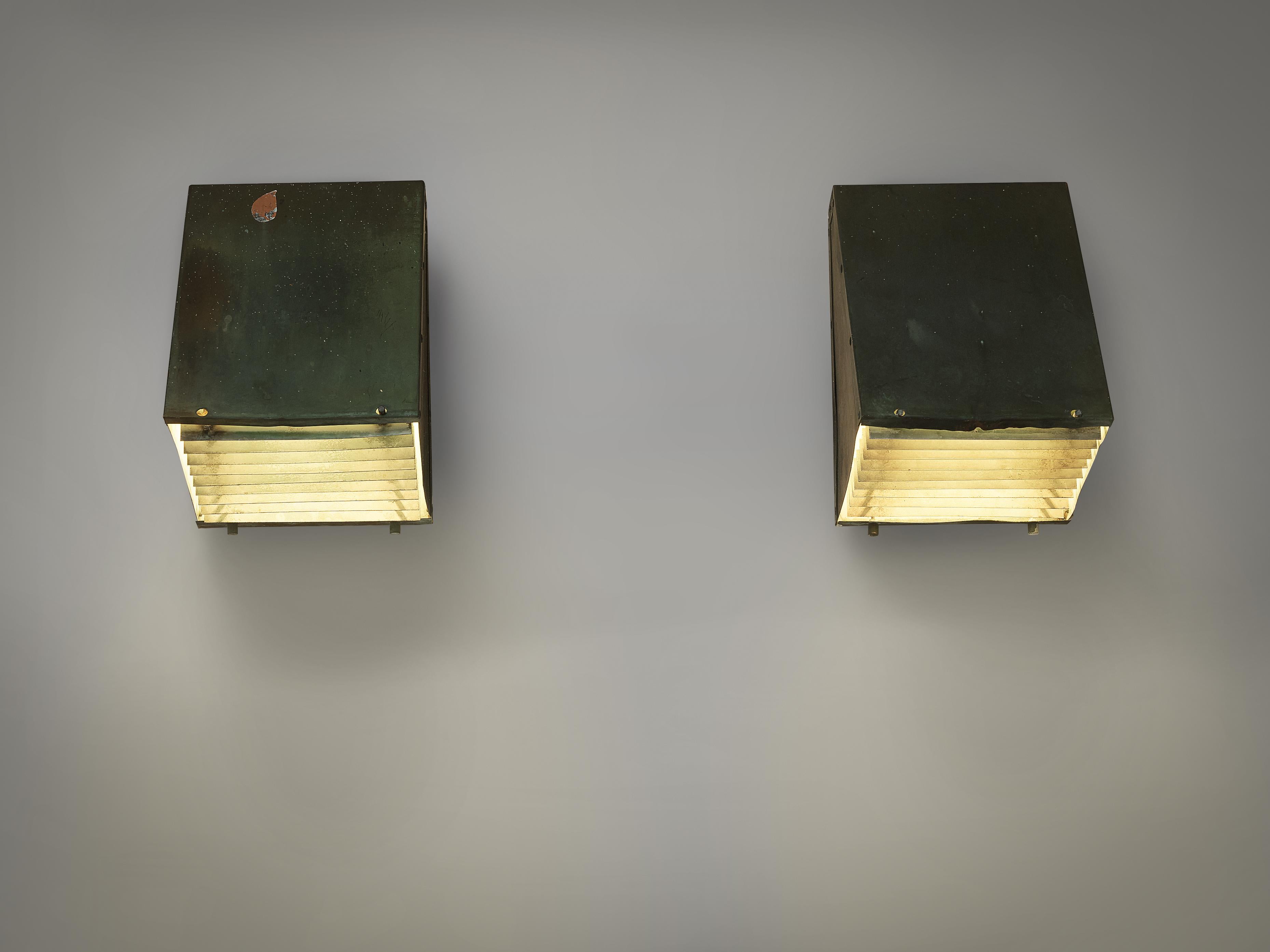 Swedish Wall Lights in Patinated Copper 1
