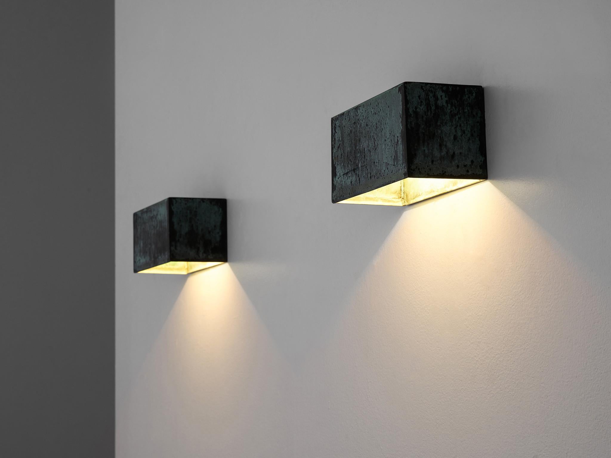 Swedish Wall Lights in Patinated Copper 1