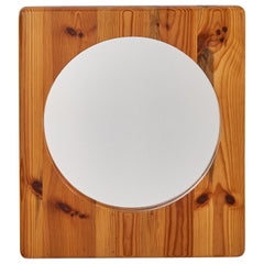 Swedish, Wall Mirror, Pine, Mirror Glass, Sweden, 1970s