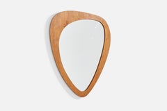 Swedish, Wall Mirror, Teak, Mirror Glass, Sweden, 1950s