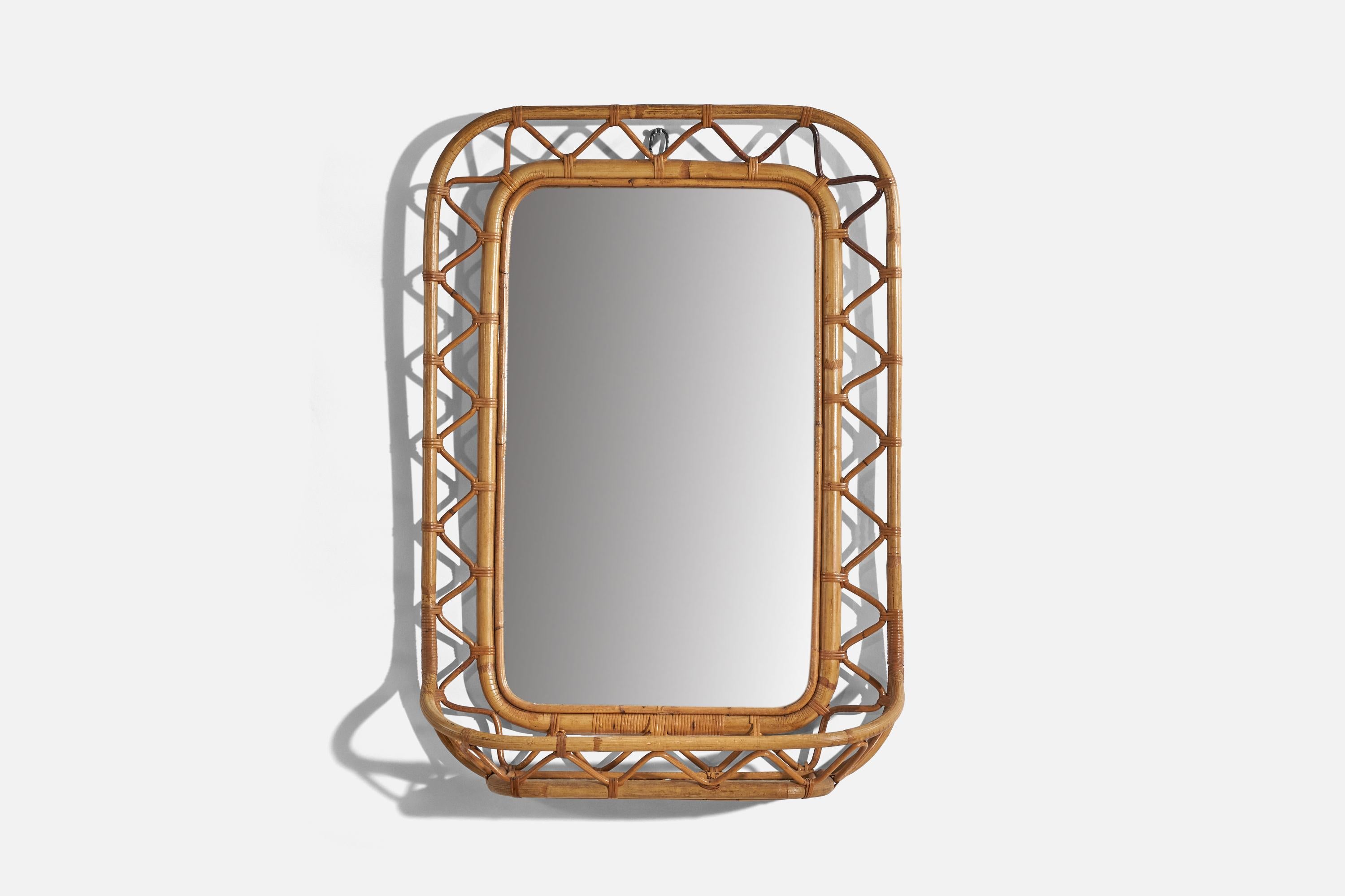 rattan mirror with shelf