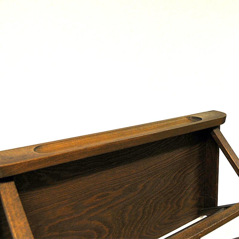 Stained Swedish Wall Mounted Dark Wood Valet by Per Granebo AB 1970s
