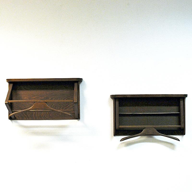Late 20th Century Swedish Wall Mounted Dark Wood Valet by Per Granebo AB 1970s