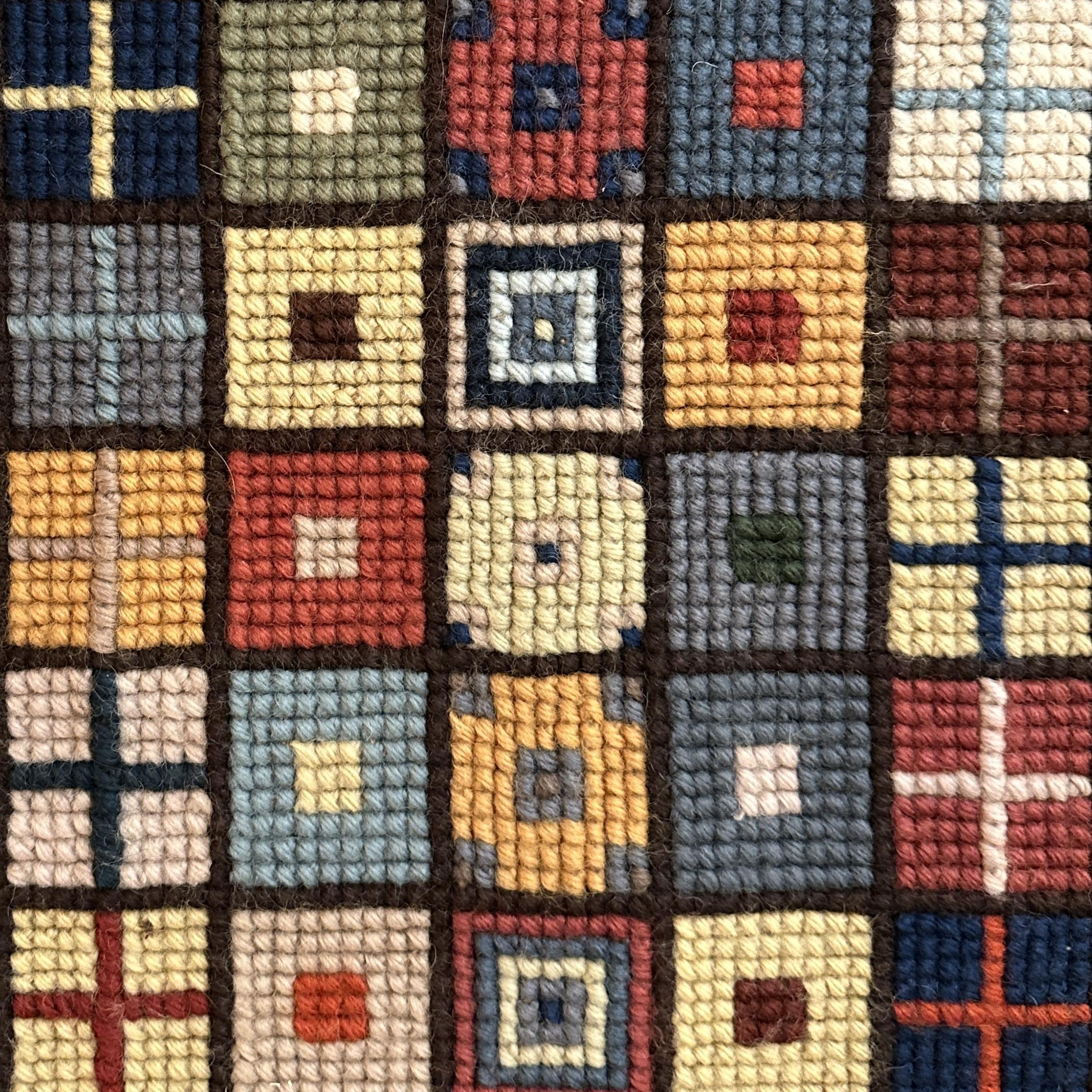 Swedish Wall Tapestry with Geometric Wool Embroidery im Angebot 1