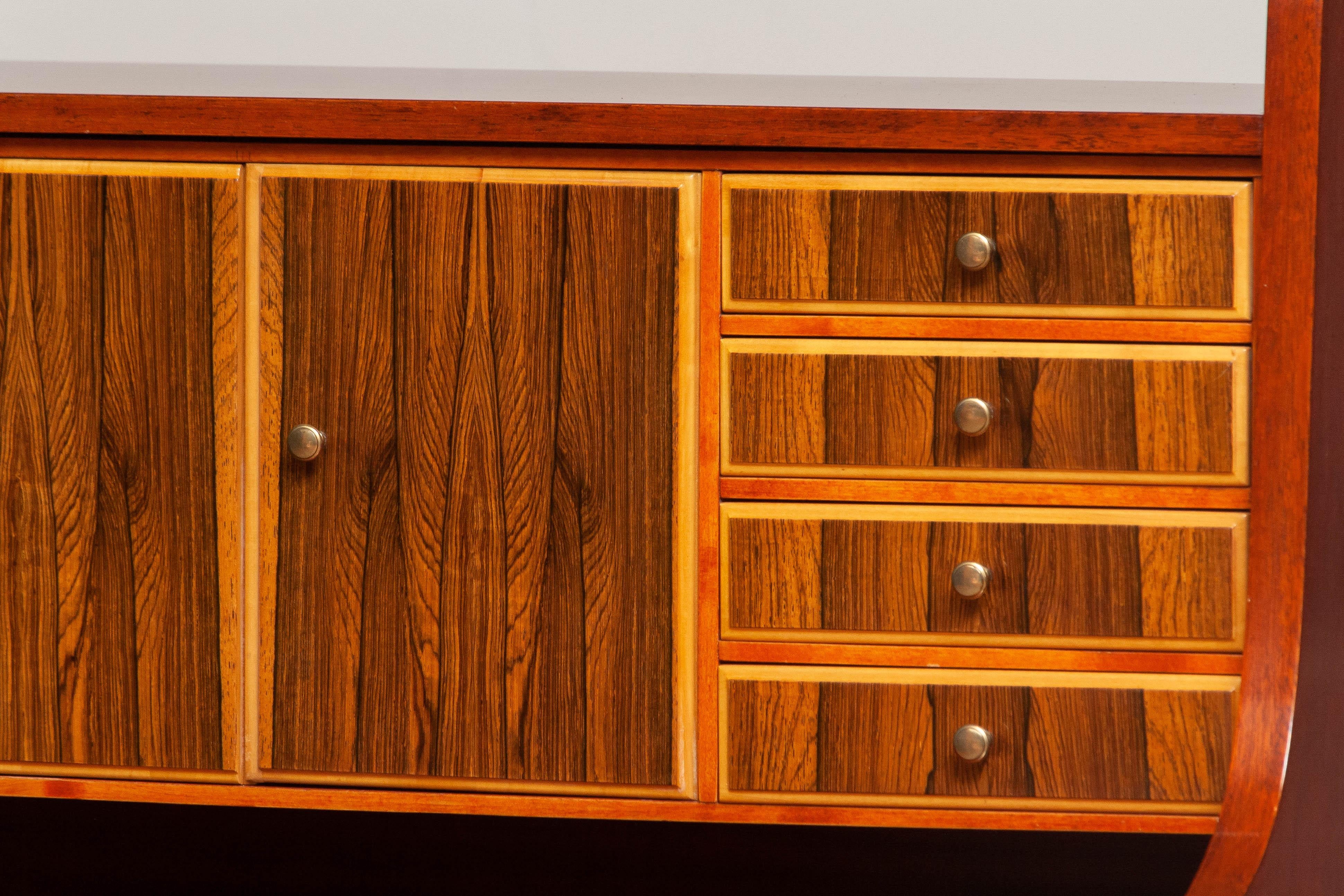 Olmo Secretaire svedese in noce e olmo, anni '60 in vendita