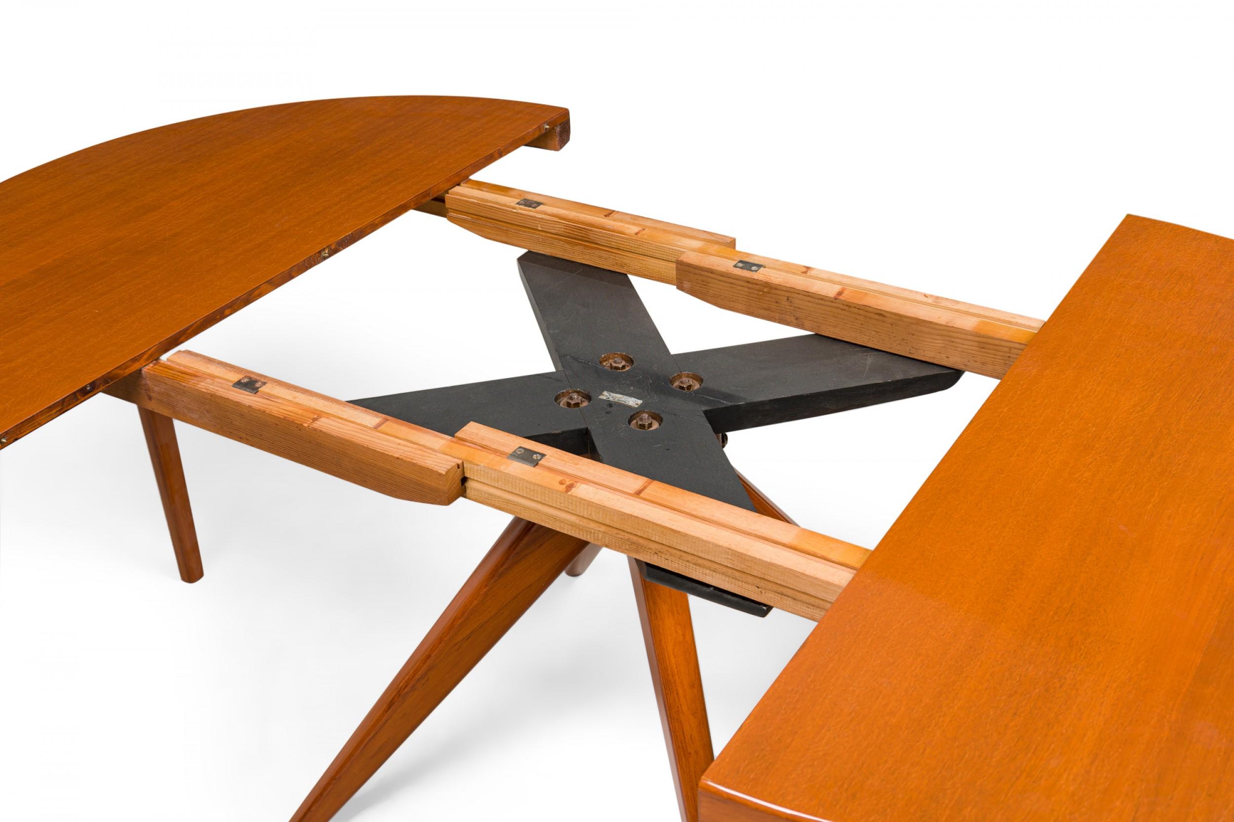 Swedish Walnut Circular Extension Dining Center Table, Attributed to Erno Fabry For Sale 1