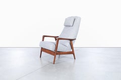 Swedish Walnut Recliner Chair by Alf Svensson for Dux