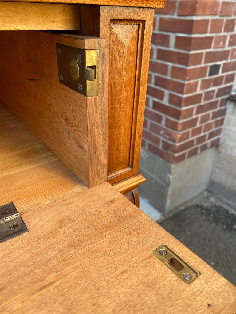 Swedish Walnut Veneered Tallboy Chest of Drawers with Brass Hardware