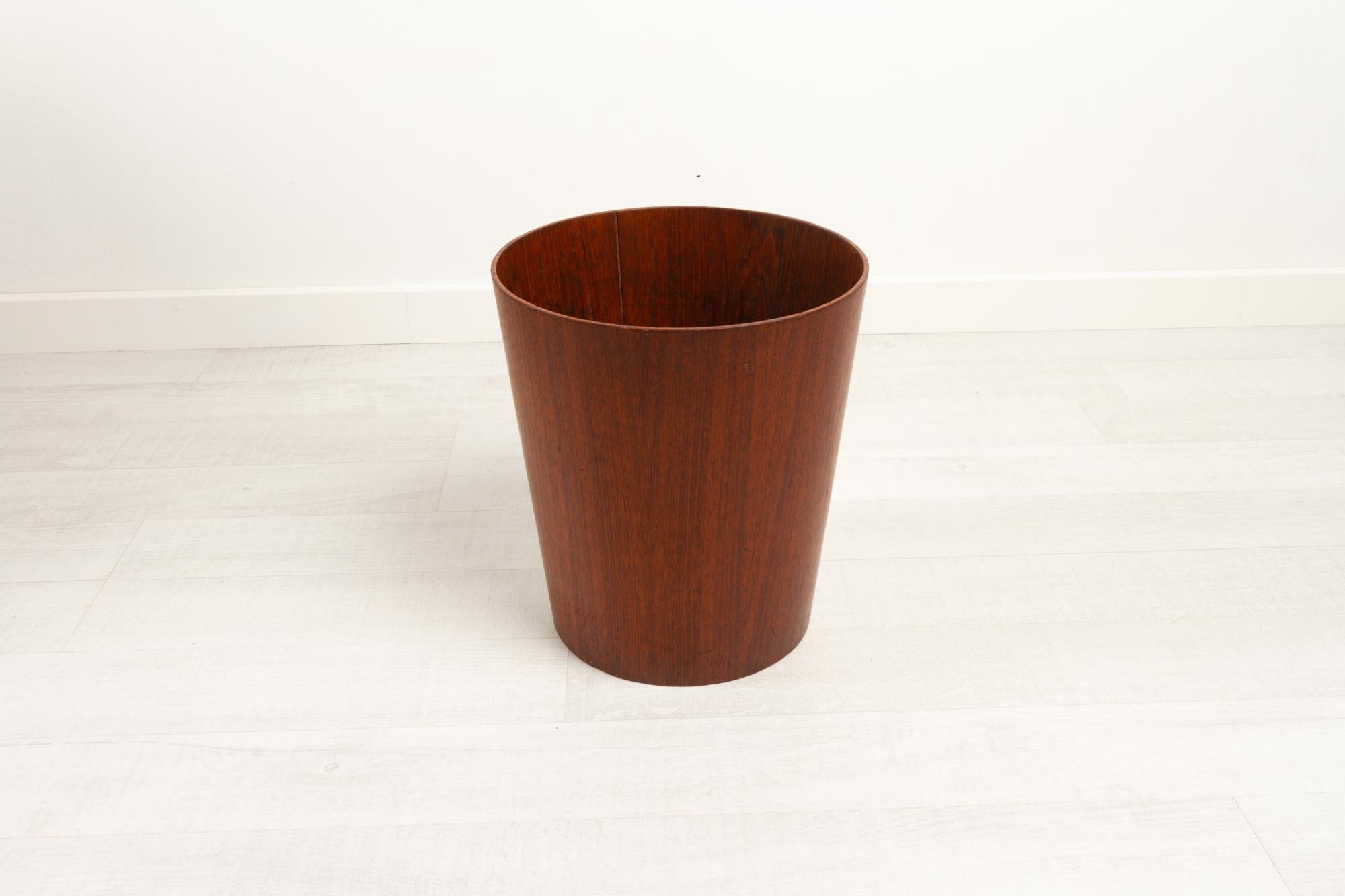 Swedish Wastebin in Teak by Martin Åberg for Servex, 1960s 5