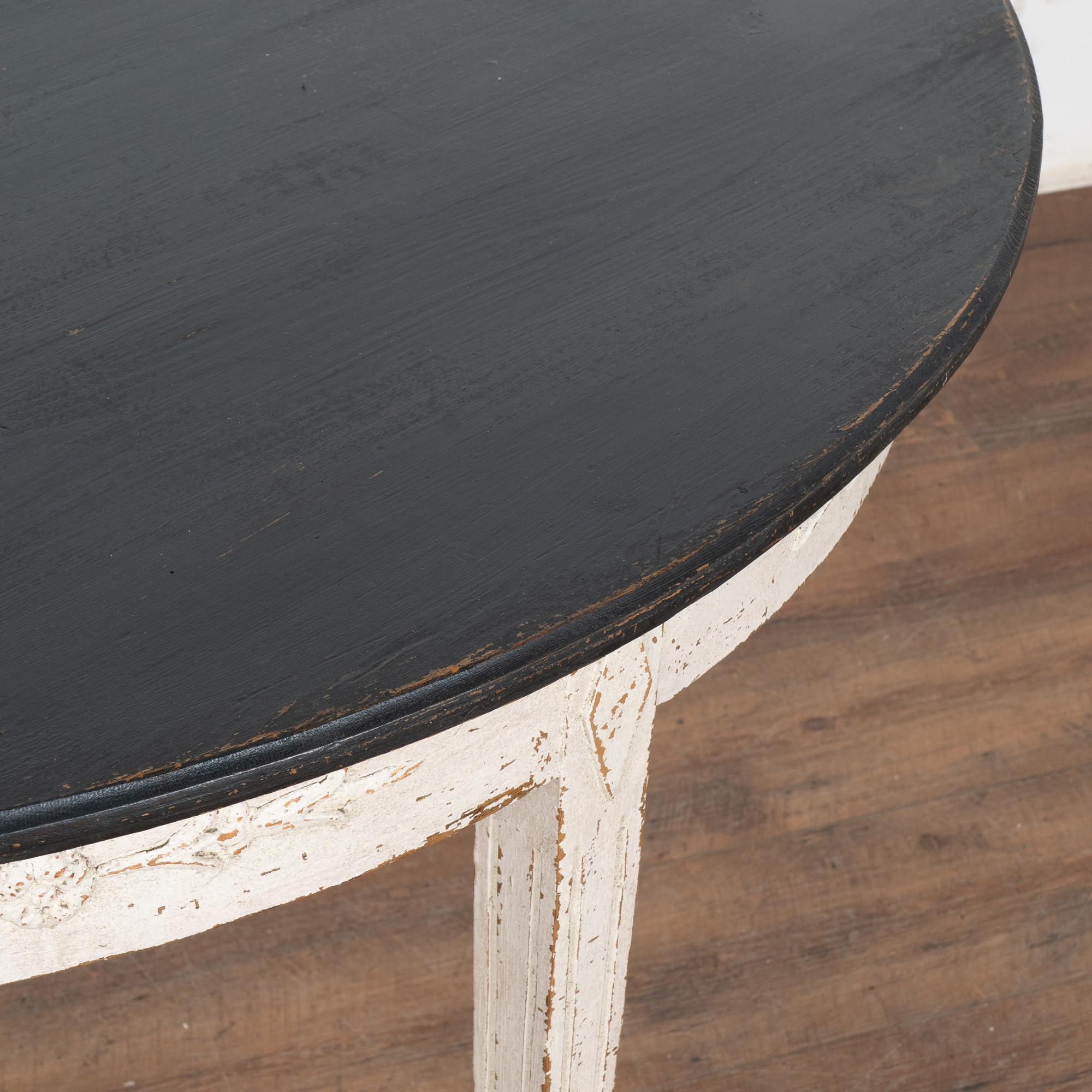 Swedish White Demi Lune Side Table, circa 1860-80 For Sale 3