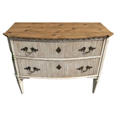 Swedish white drawer with natural wood top