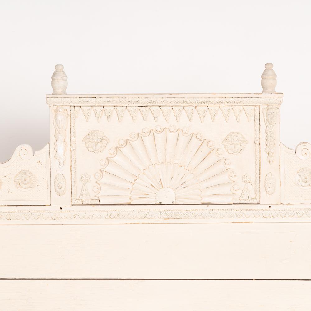 Swedish White Gustavian Bench With Storage, circa 1810-30 7