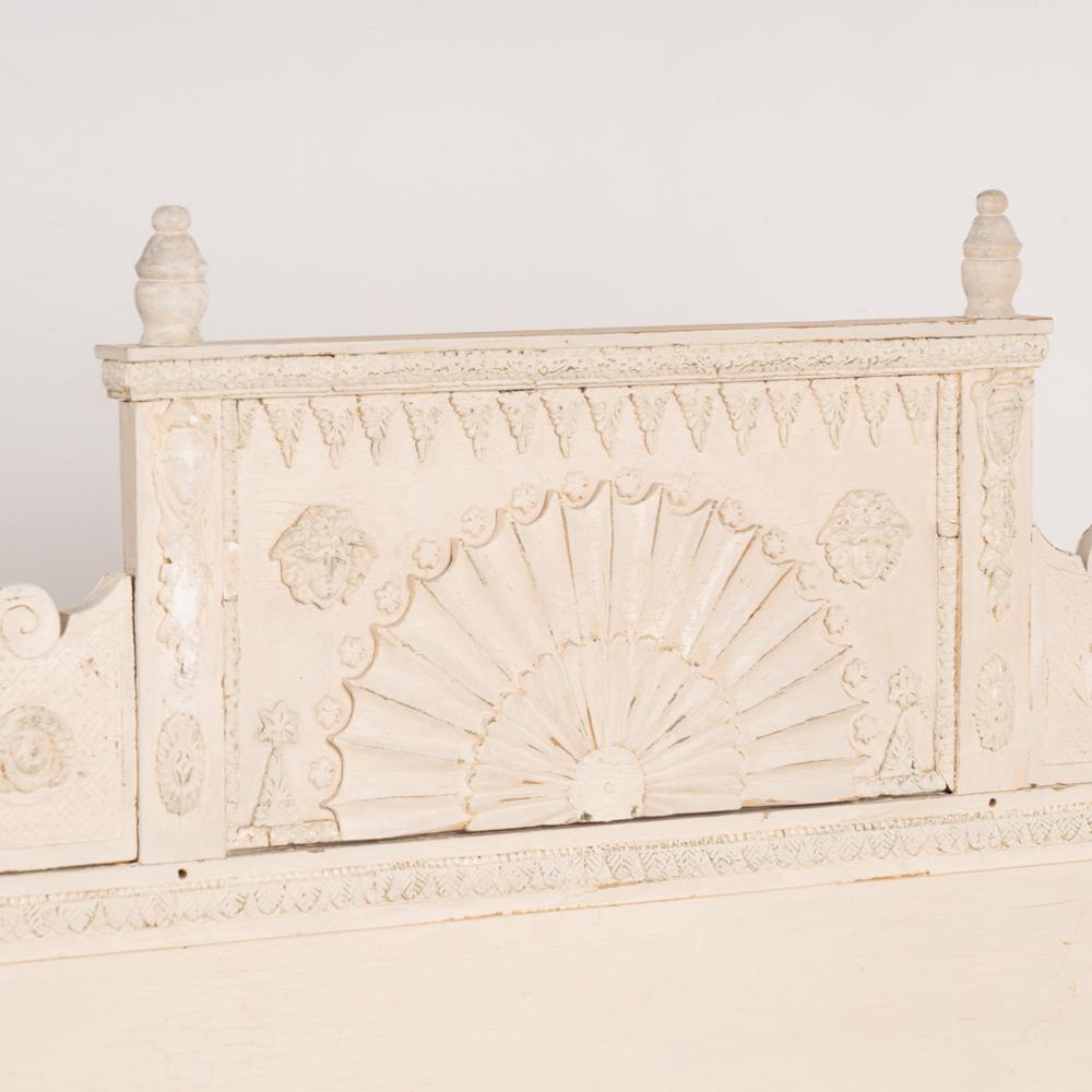 Swedish White Gustavian Bench With Storage, circa 1810-30 2