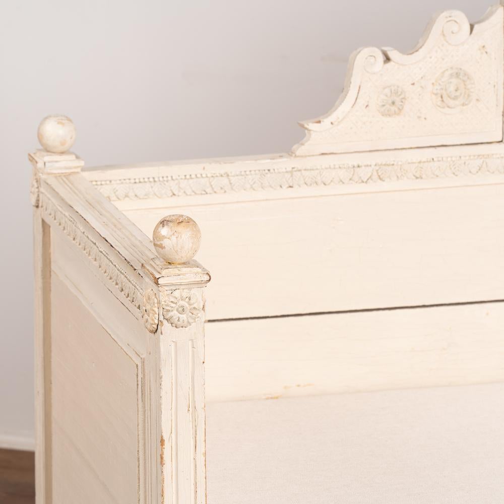 Swedish White Gustavian Bench With Storage, circa 1810-30 4