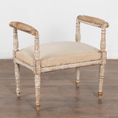 Swedish White Gustavian Tabouret Stool, circa 1820-40
