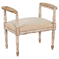 Swedish White Gustavian Tabouret Stool, circa 1820-40