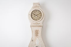 Swedish White Neoclassical Long Case Clock