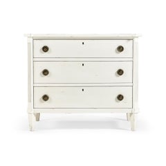 Swedish White Painted Commode