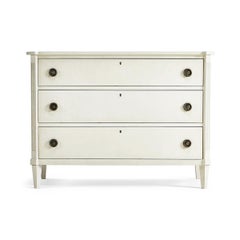 Swedish White Painted Commode