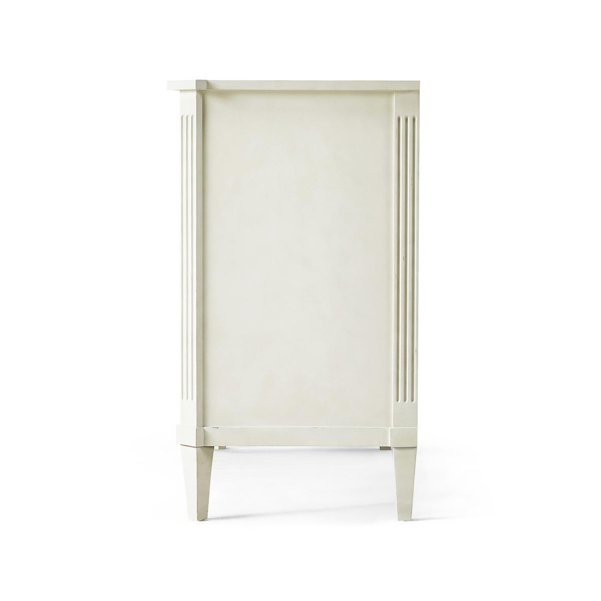 Neoclassical Swedish White Painted Commode For Sale