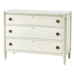 Swedish White Painted Commode
