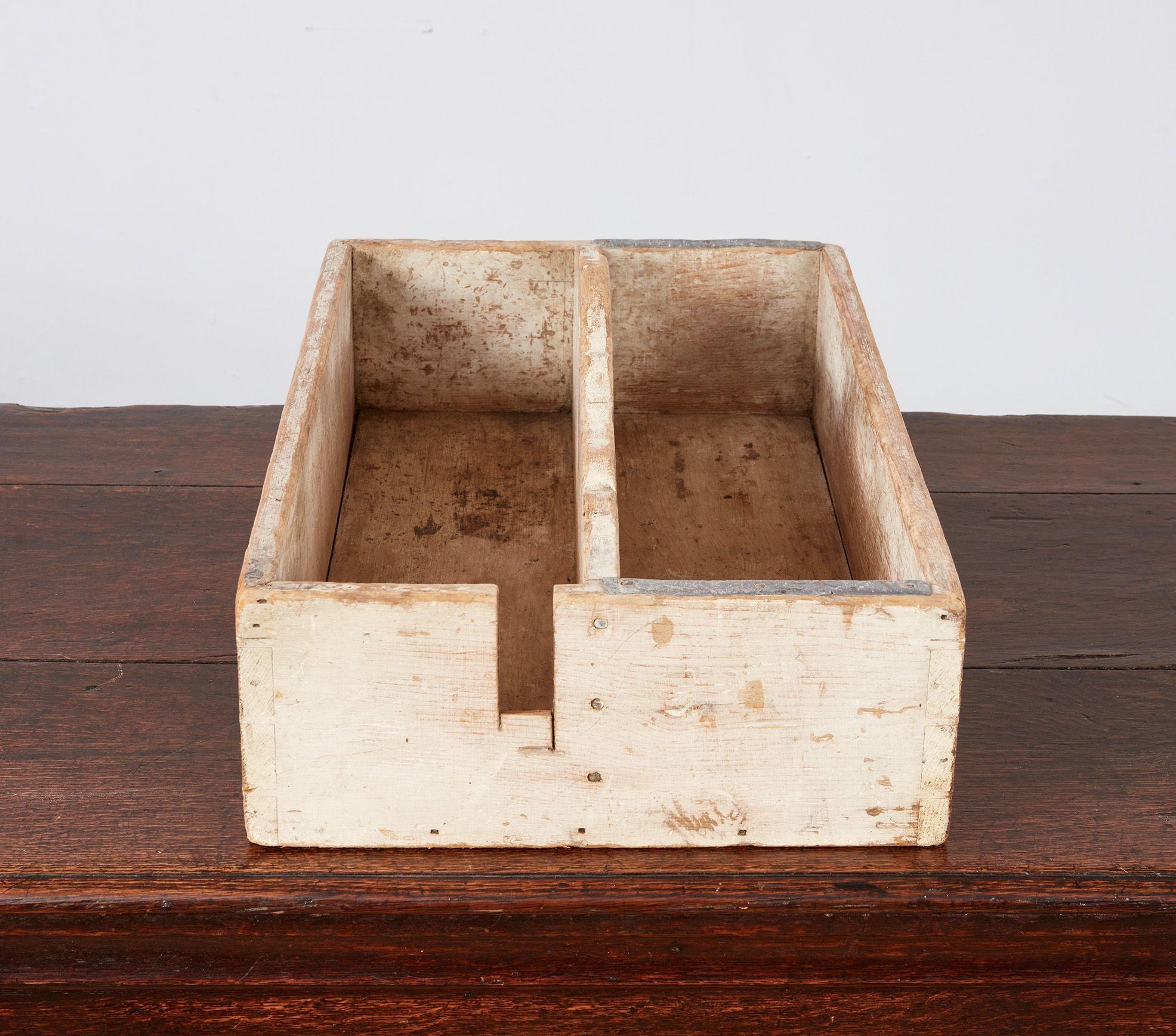 Swedish White Painted Cutlery Tray For Sale 5