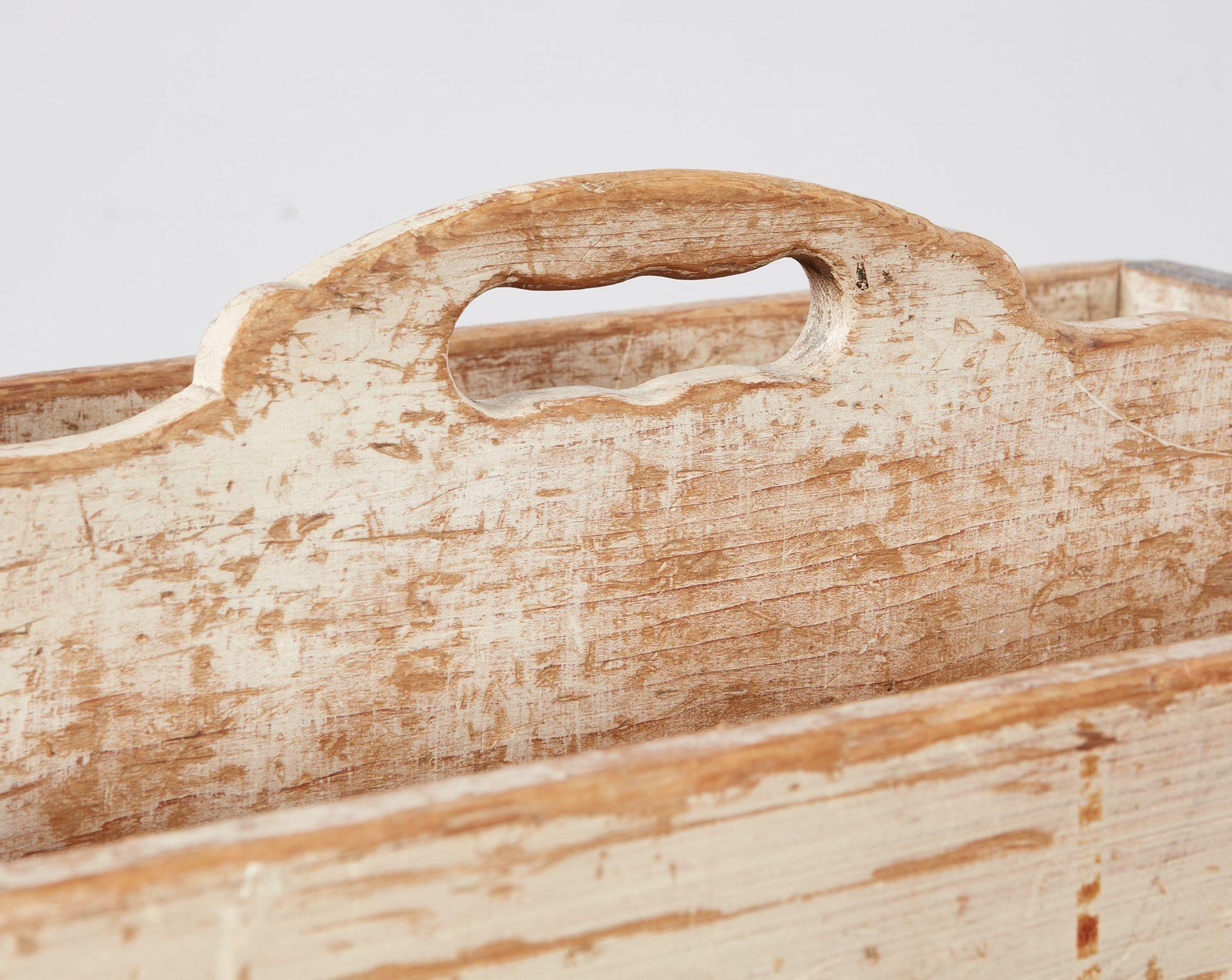 Gustavian Swedish White Painted Cutlery Tray For Sale