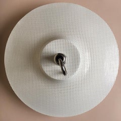 Swedish White Perforated Metal “Zero” Ceiling Lamp by Lindau & Lindekrantz 1980s