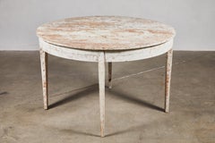 Swedish White Washed Demilune Table
