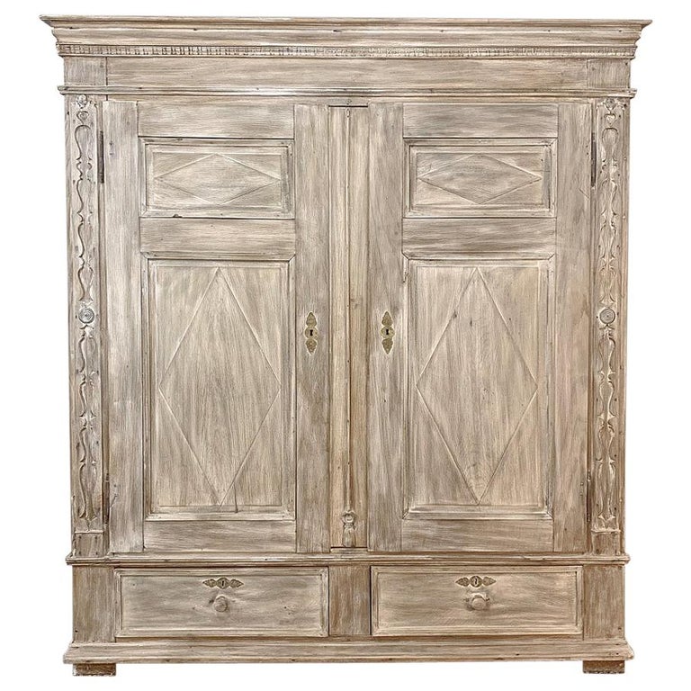 Swedish Whitewashed Armoire, 19th Century For Sale at 1stDibs