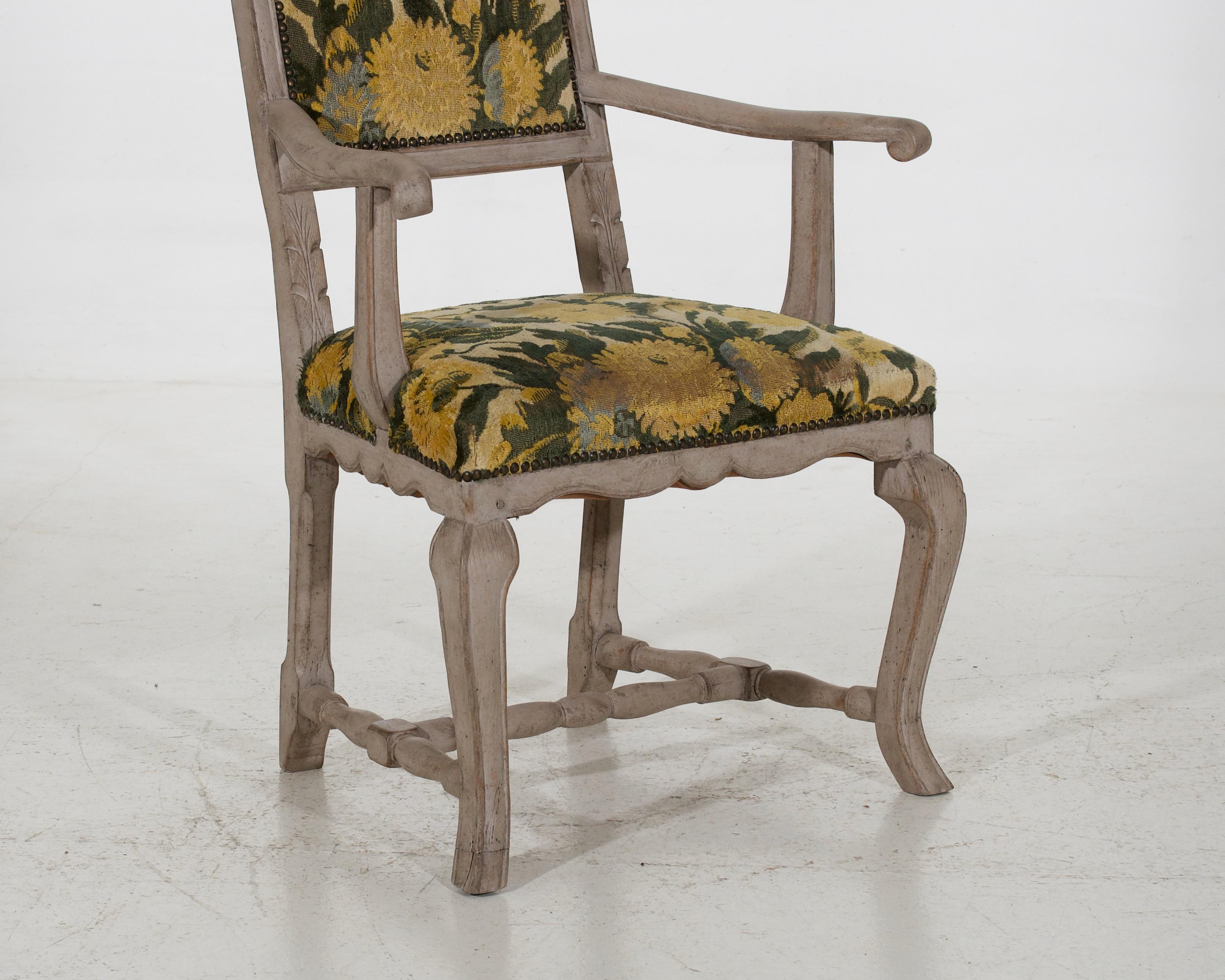 Rare Swedish wing-back chairs, circa 1750.