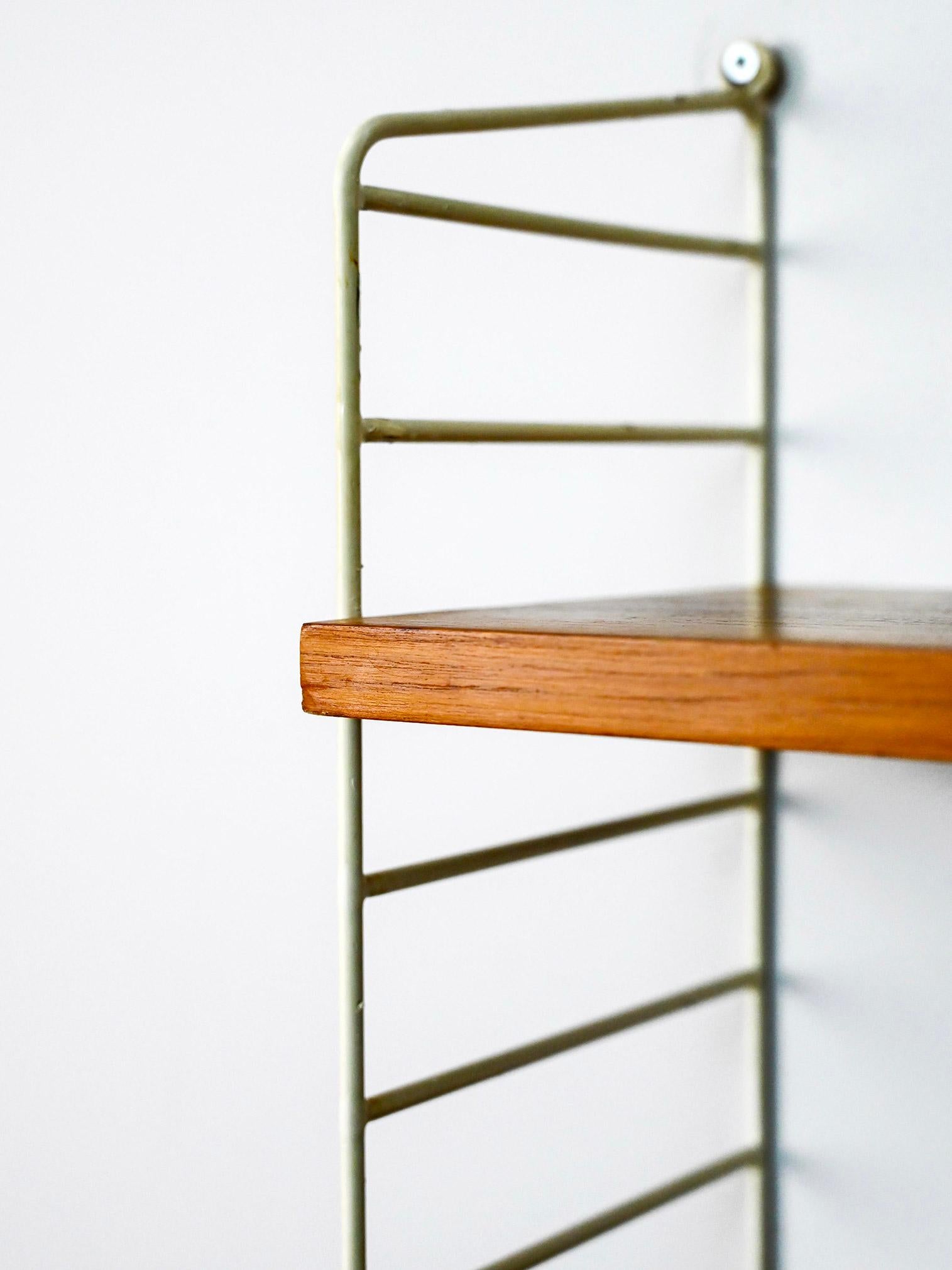 Mid-20th Century Swedish wood and metal shelving unit For Sale