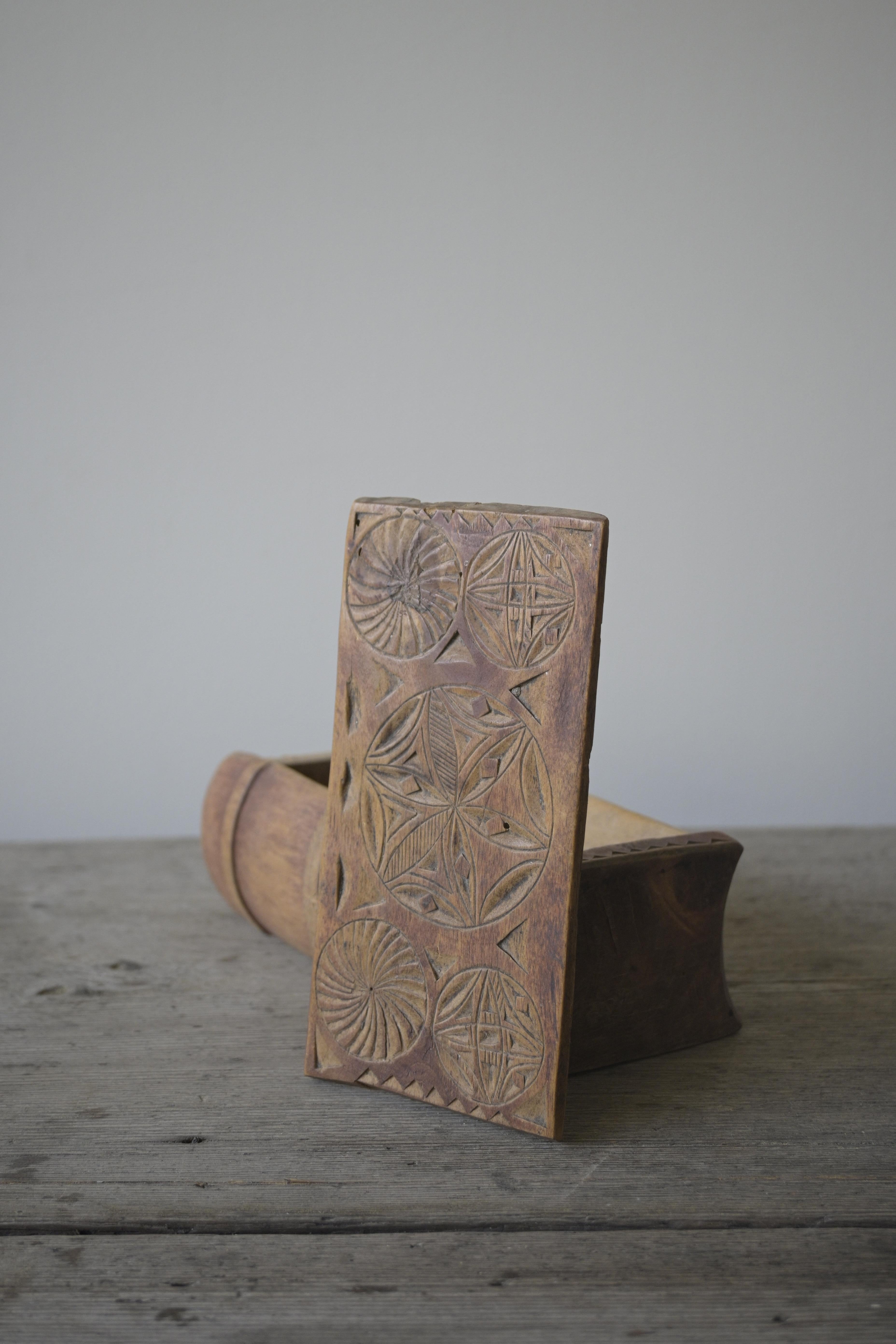 Mid-19th Century Swedish Wood Book-Hide ca 1850 For Sale